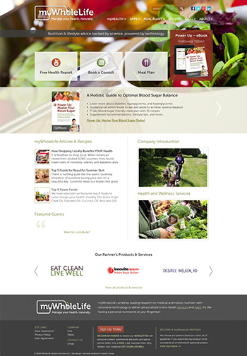 mywholelife.ca - as part of Kennedy Anderson Creative Group, custom WordPress theme
