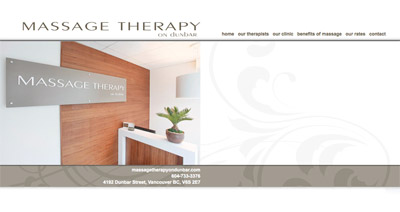 massagetherapyondunbar.com - simple and elegant website that uses jQuery to add specific interest